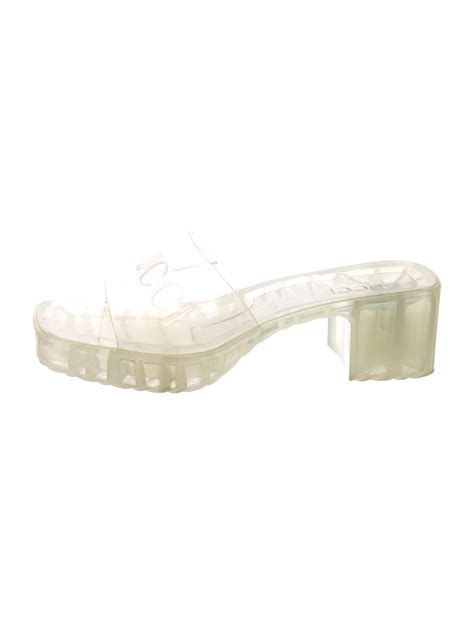 gucci clear jelly sandals|authentic Gucci sandals women.